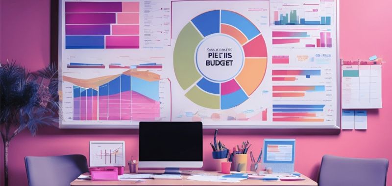 Event budget planning on a laptop