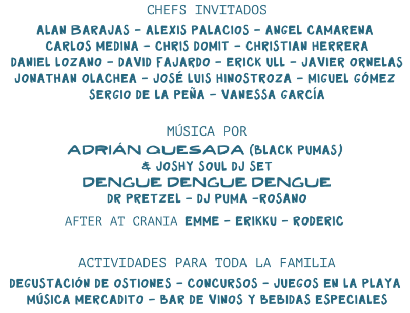 Lineup Festival del Ostión