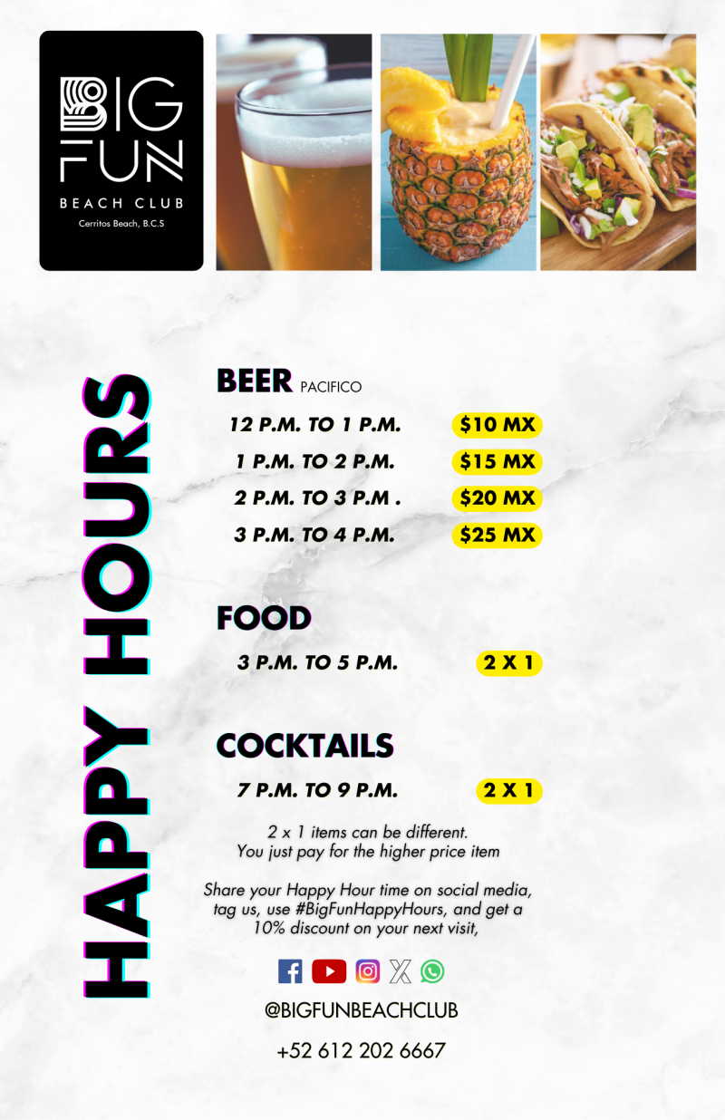 HAPPY HOURS MENU