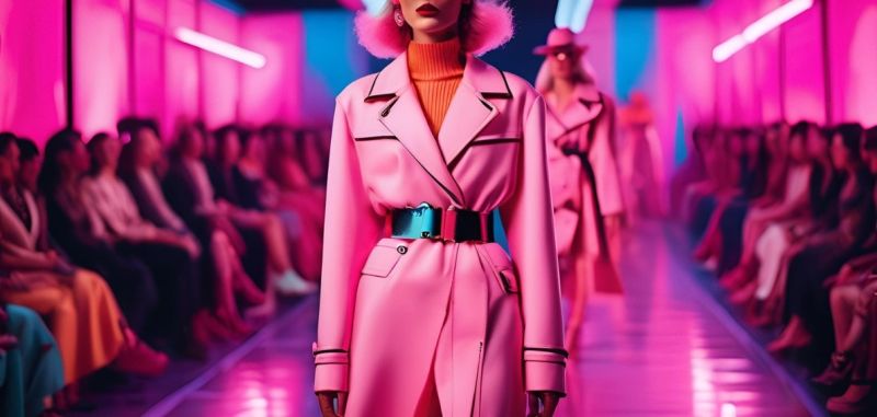 Catwalk med modeller i upcyclede festivaloutfits ved et musikevent
