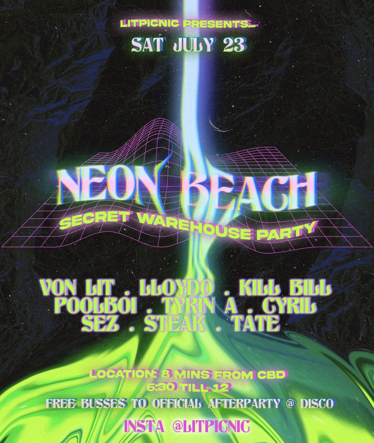 Neon Beach [WAREHOUSE PARTY] Tickets Winnellie 29 Benison Rd The Ticket Fairy