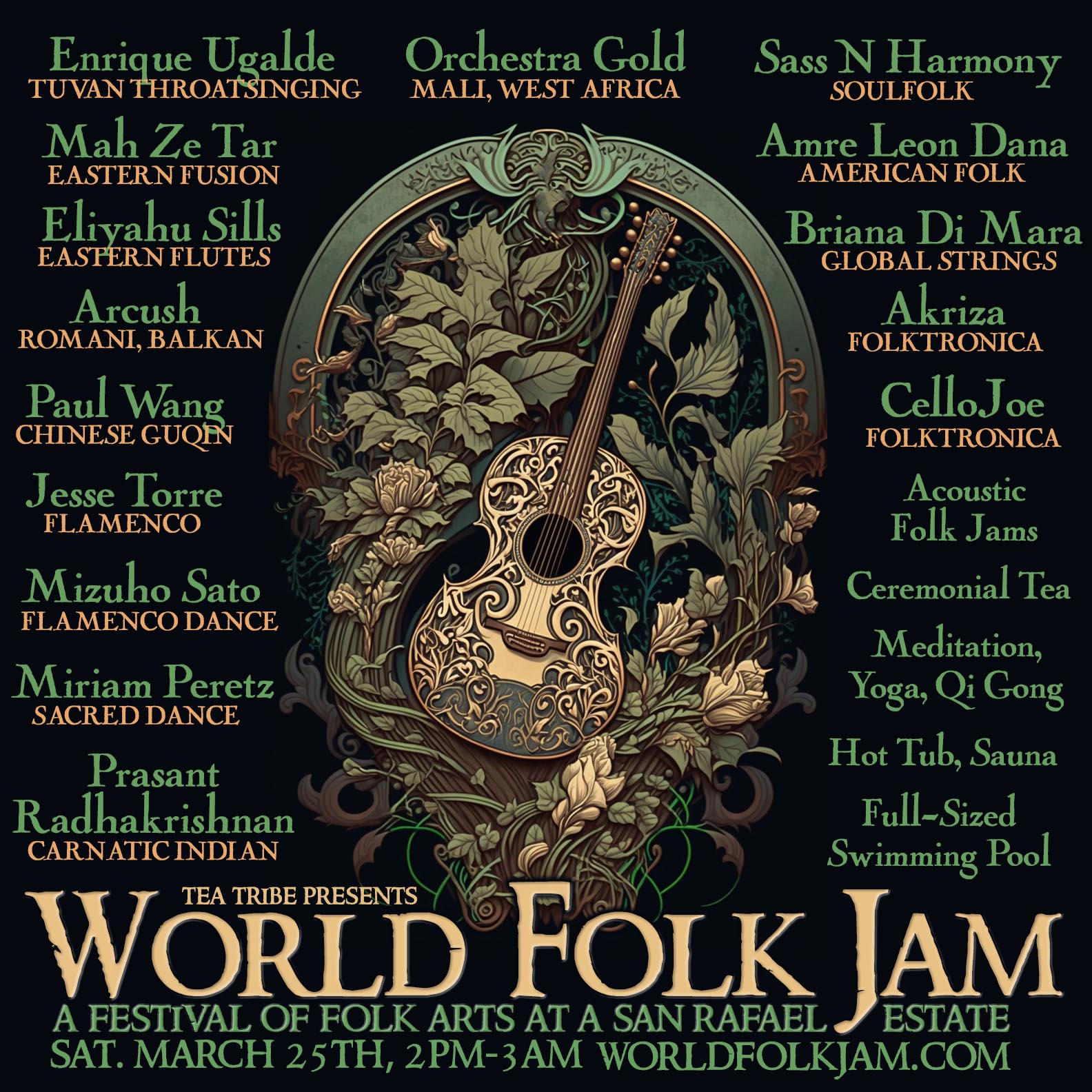 Tea Tribe Presents World Folk Jam at a San Rafael Estate Tickets San