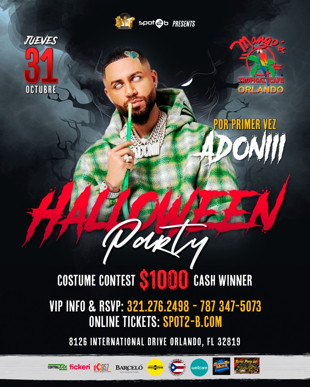 Halloween Party starring Dj Adoni at Mangos Orlando Tickets Orlando