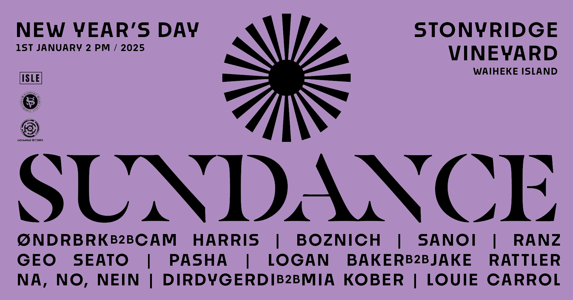 Sundance NYD Tickets Waiheke Island Stonyridge Vineyard The