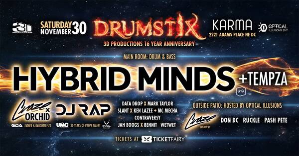 Drumstix: HYBRID MINDS, CRAZE, DJ RAP Tickets | Washington