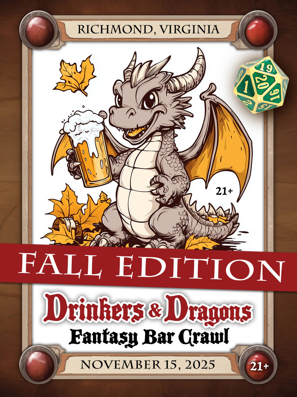 Drinkers & Dragons Fantasy Bar Crawl: FALL EDITION (Richmond)