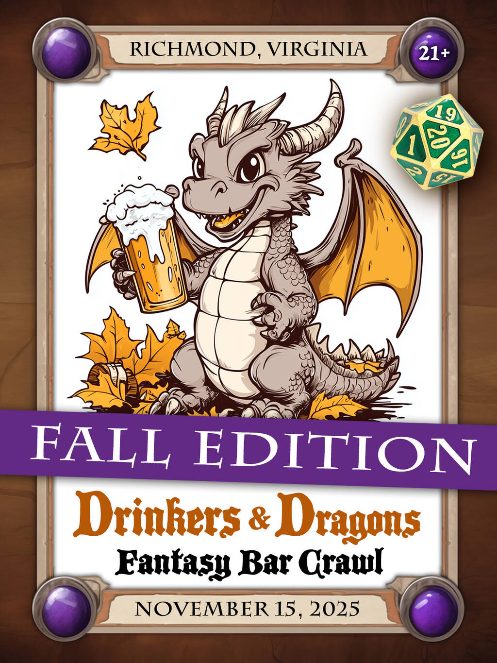Drinkers & Dragons Fantasy Bar Crawl: FALL EDITION (Richmond)