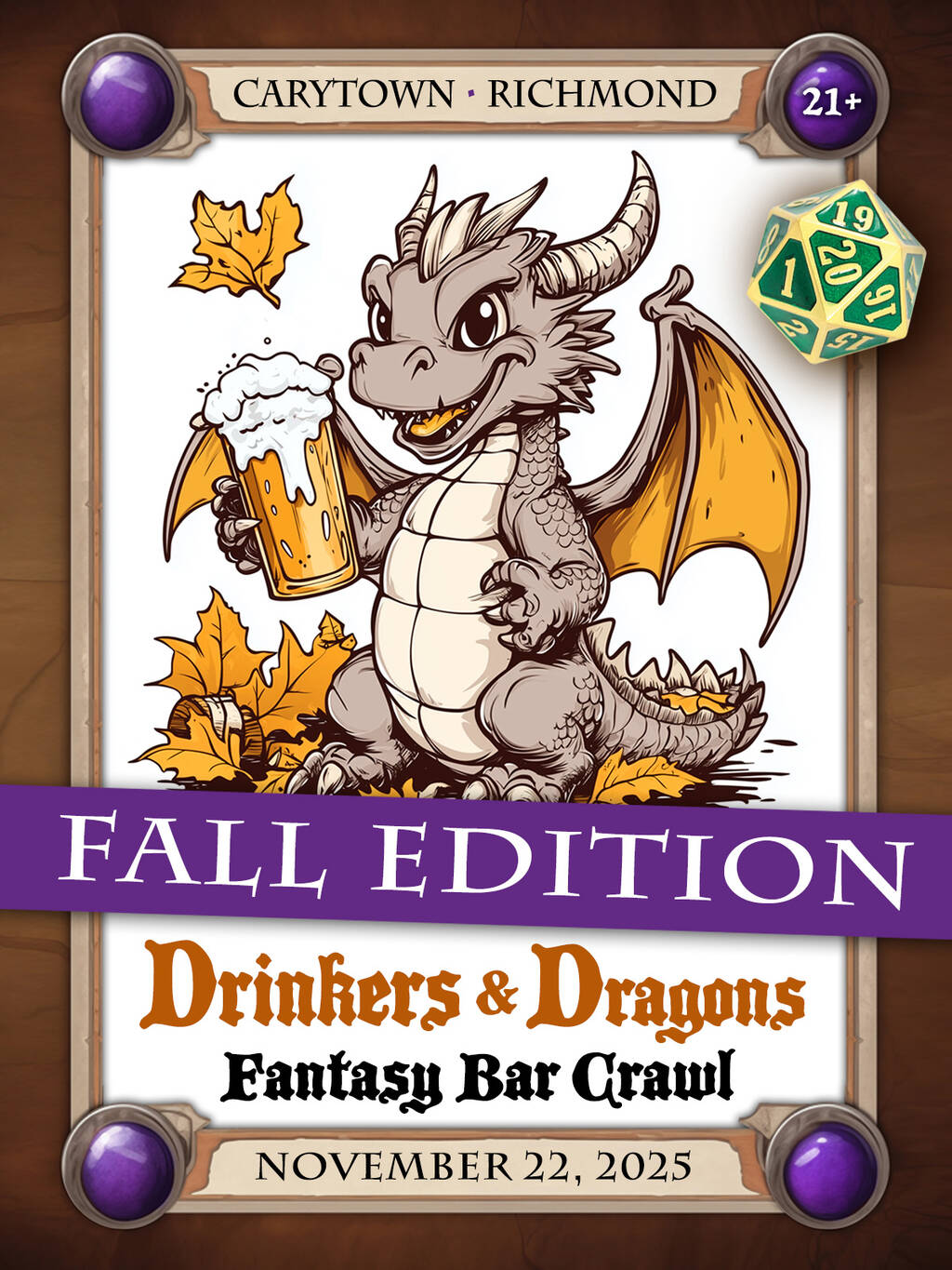 Drinkers & Dragons Fantasy Bar Crawl: FALL EDITION (Richmond)