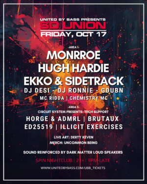 SD Union w/ Monrroe + Hugh Hardie + Ekko & Sidetrack photo