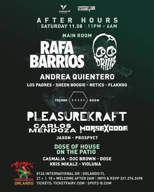 Festival After Party Rafa Barrios + Pleasurekraft + Cocodrills