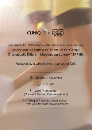 Clinique x On Tour Run Dramatically Different photo