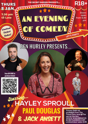 Ben Hurley presents A night of comedy - Event in Waihi Beach
