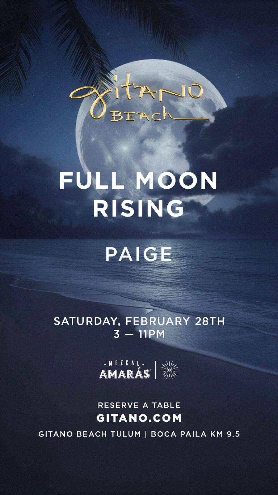 Full Moon Rising Gitano Beach Club