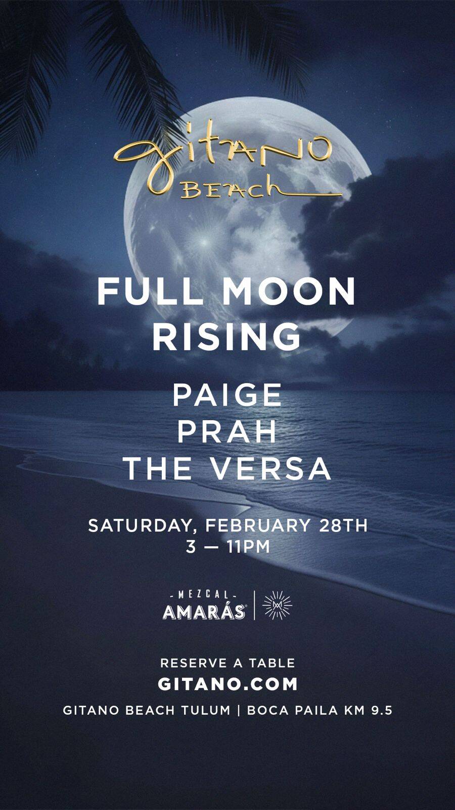 Full Moon Rising Gitano Beach Club