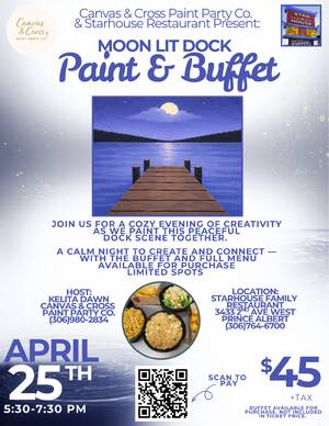 &ldquo;Moon Lit Dock&rdquo; Paint & Buffet