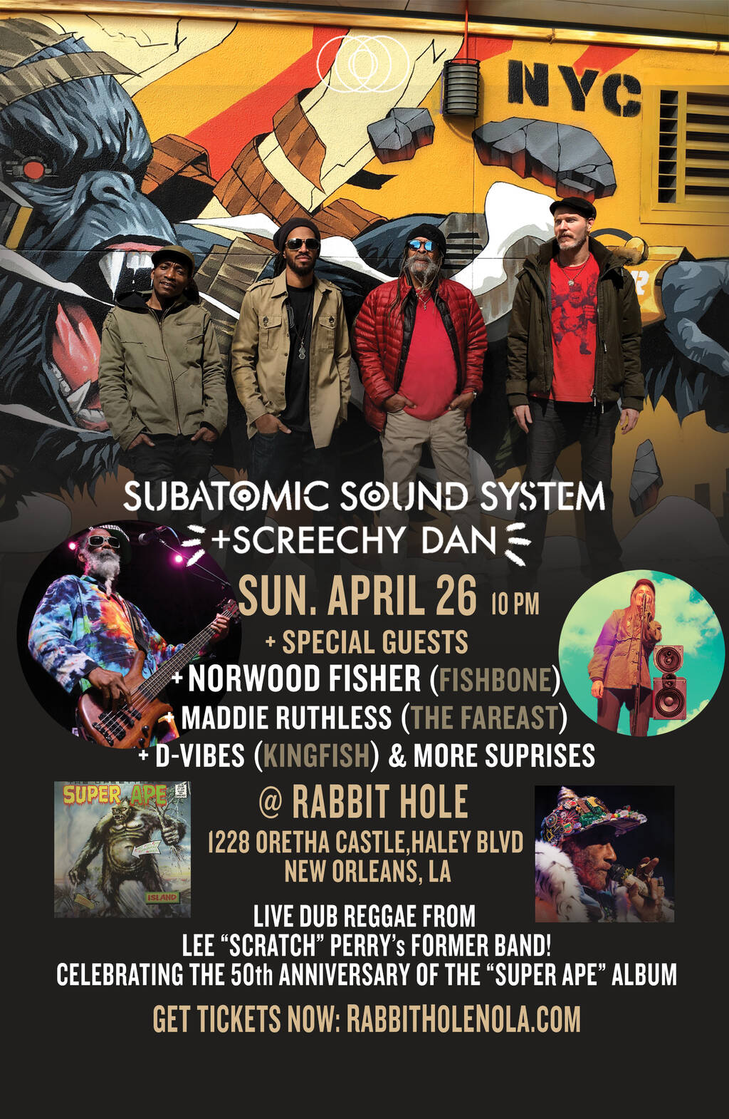 Subatomic Sound System & Screechy Dan & Norwood Fisher!