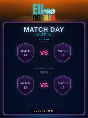 Play Off Day 2: EU T20 BELGIUM
