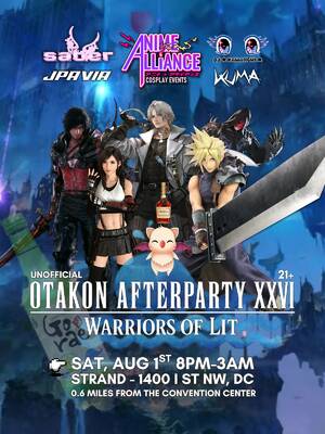 Warriors of Lit: Otakon Afterparty 26' flyer