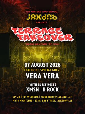 JaxDnB Terrace Takeover at Myth Nightclub - Friday 07 August 2026