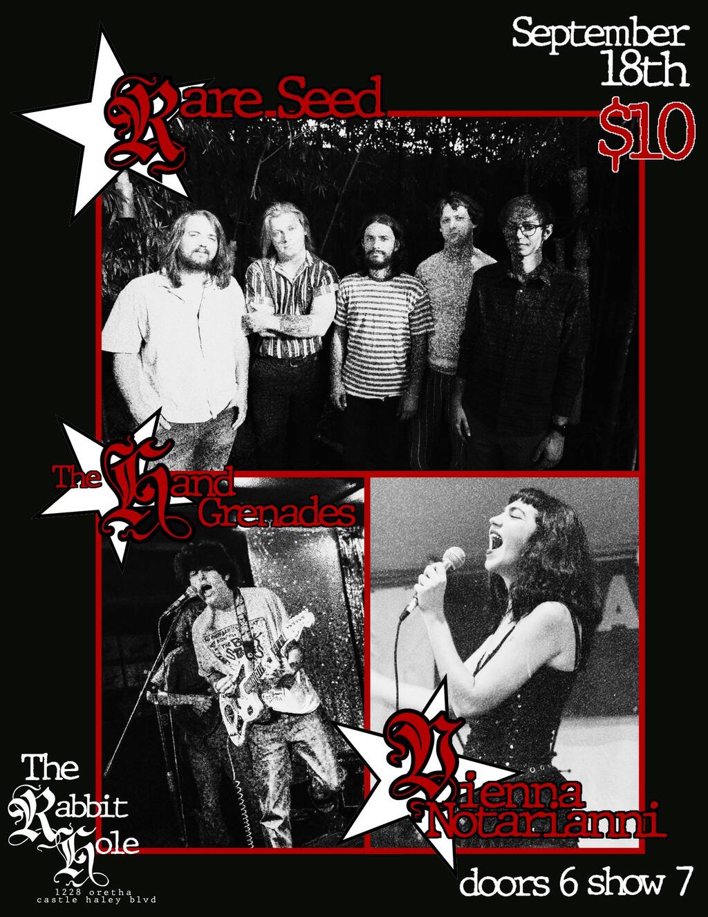 Rare Seed, The Hand Grenades & Vienna Notarianni