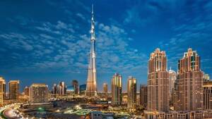From Dubai: Dubai Full Day with Burj Khalifa - Shared Audio Guided Tour & Transfers flyer