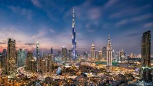 From Dubai: Dubai Night City Tour - Shared Audio Guided Tour & Transfers flyer