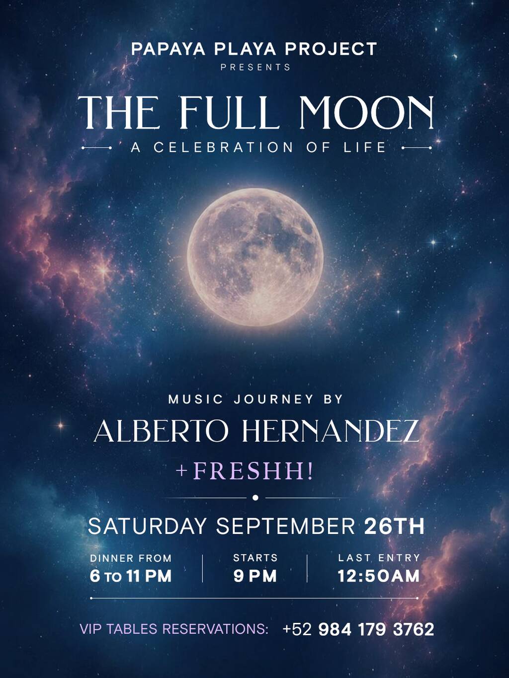 PAPAYA PLAYA PROJECT &bull; Presents &bull; THE FULL MOON &bull;