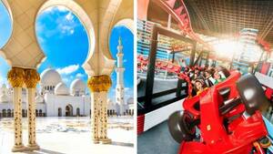 From Abu Dhabi: Abu Dhabi City Tour & Ferrari World - Shared Audio Guided Tour & Transfers flyer
