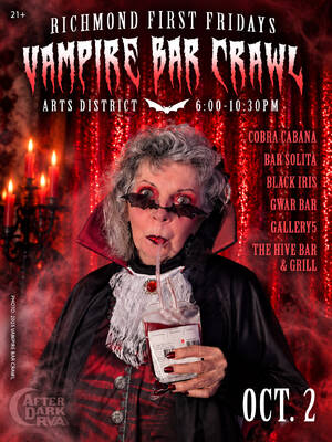 Selebaran Vampire Bar Crawl (RVA First Fridays)