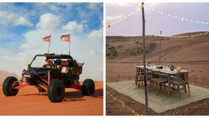 From Dubai & Sharjah: Zerzura Mleiha Self-Drive Dune Buggy - 4 Seater with Private Dinner flyer