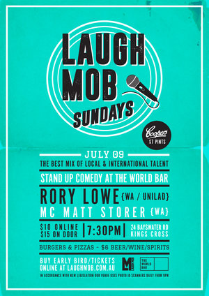 Laugh Mob Sundays @ The World Bar feat. Rory Lowe (WA / UniLad) photo