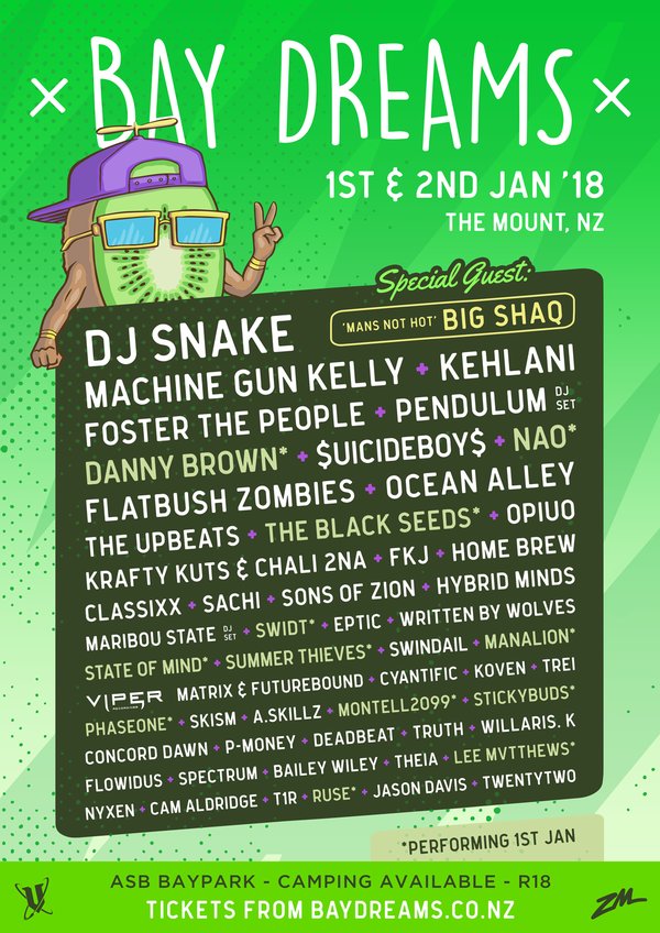 Bay Dreams 2018 The Mount Tickets Tauranga ASB Baypark Stadium