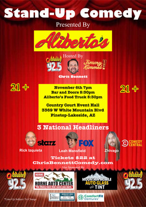 Stand-Up Comedy In The White Mountains Presented By Aliberto's