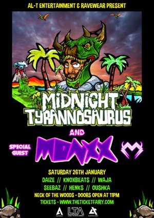 AL-T & Ravewear Pres. Midnight Tyrannosaurus w Monxx photo