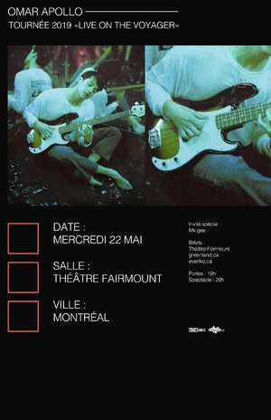 Omar Apollo  - The Voyager Tour 2019 - Montreal photo