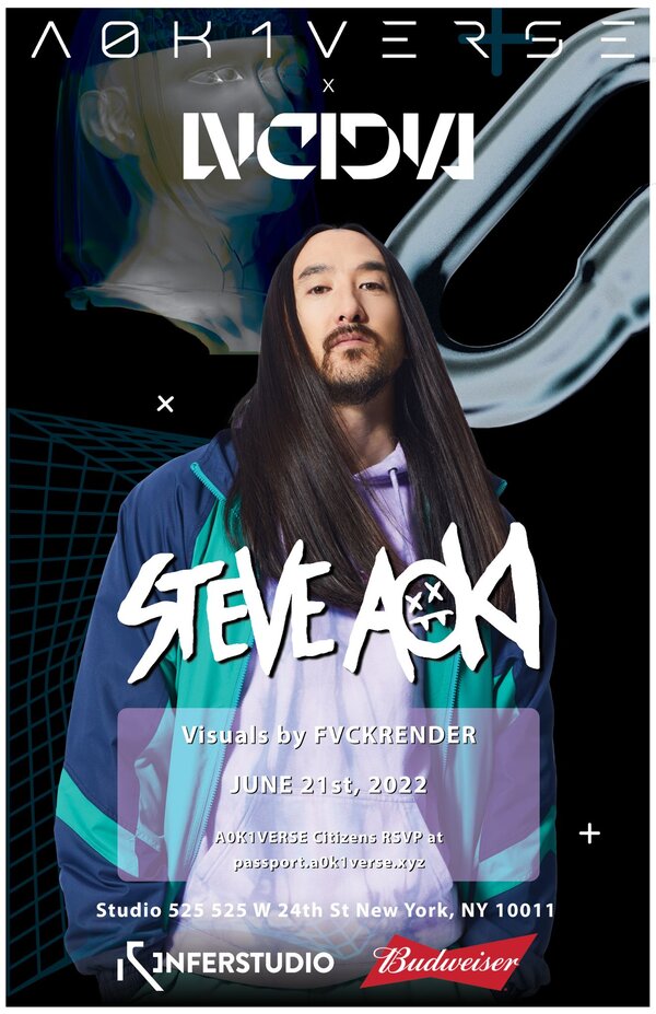 UV+ A0K1VERSE x LVCIDIA w/ Steve Aoki & Friends Tickets New York