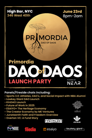 Primordia DAO LAUNCH: Sports, Media + Impact 3.0