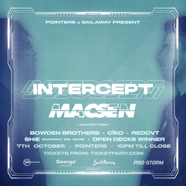Drums vs Bass Intercept, Macsen Tickets Auckland Pointers The