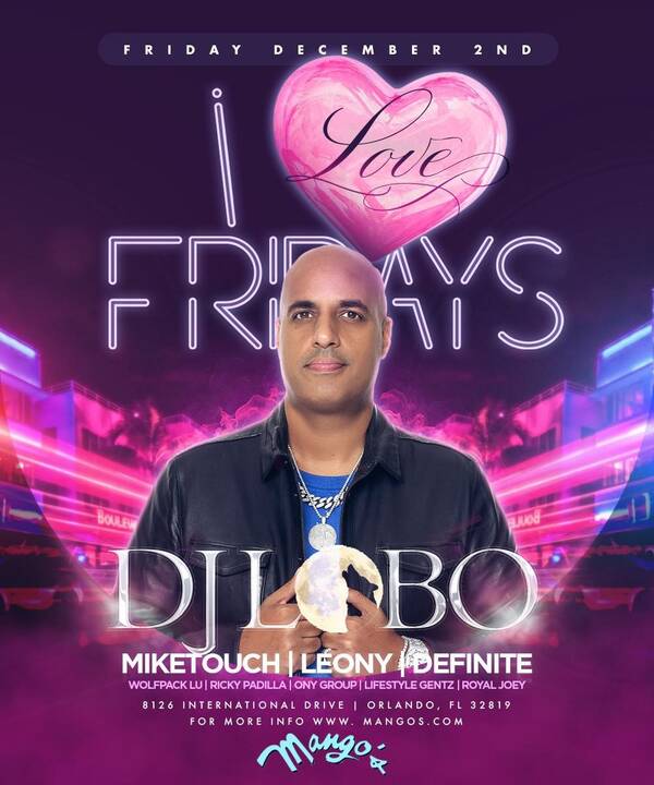 Dj Lobo at Mangos Orlando Tickets Orlando Mango's Tropical Cafe