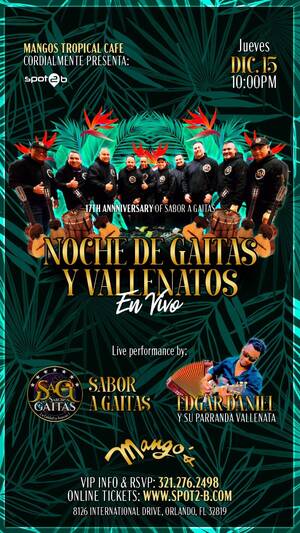 TONIGHT Noche de Gaitas & Vallenato en Mangos Orlando photo