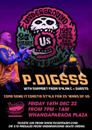 Underground Skate 25th Year Party – With P.digsss & Dylan C