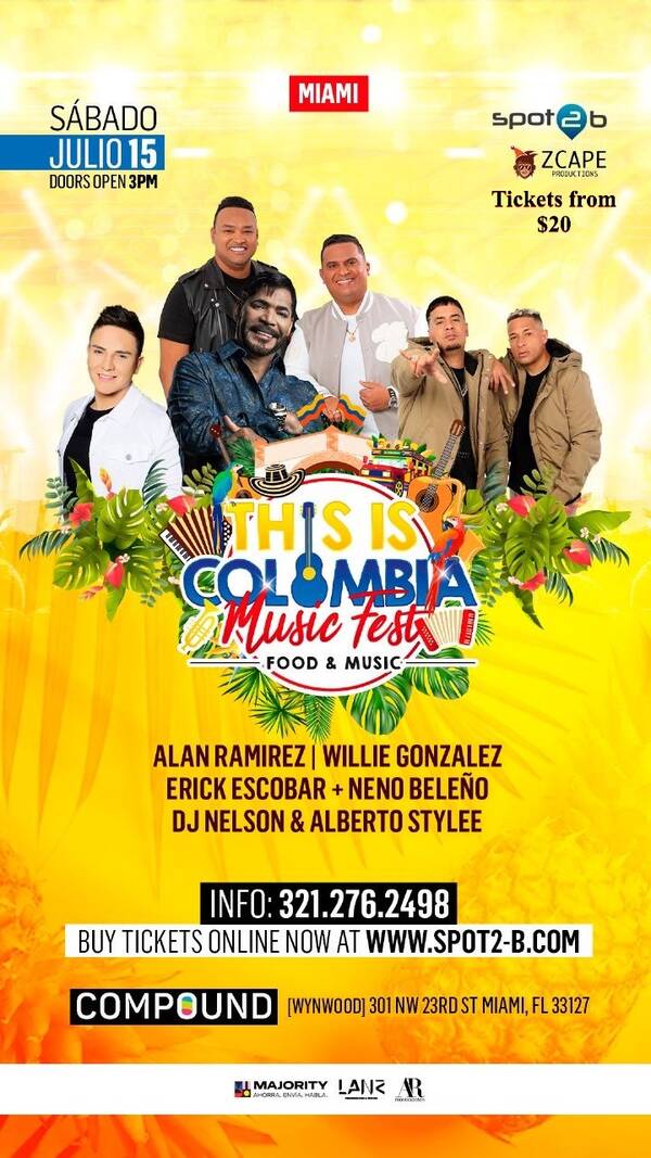 2night This is Colombia Music Fest Miami Tickets Miami SHOTS Bar