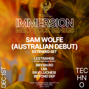 IMMERSION ft. Sam Wolfe (USA) Techno Boiler Room photo