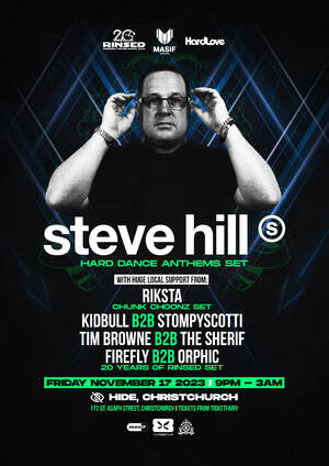 Rinsed, Hardlove & Masif present: STEVE HILL